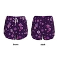 thumbnail image 5 of Lsque Purple Snow Flakes Printed Women's Running Shorts with Liner Pockets,Elastic Quick Dry Workout Athletic Gym Yoga Shorts,Womens High Waist Shorts-X-Large, 5 of 9