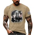 thumbnail image 2 of 9/11 Patriot Day Vintage USA Never Forget Men's T-Shirt - Retro Style Memorial Graphic Crew Neck Pullover with Tribute Message Yellow M, 2 of 4