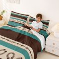 thumbnail image 3 of jejeloiu Rustic Western Horseshoe Full Size Sheets Kids,Vintage Cowboy Print Bed Sheets,4-Piece, 3 of 6