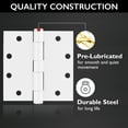 thumbnail image 4 of Design House 9-Pack 4.5" H x .625" Radius Square Butterfly Interior/Exterior Door Hinges, White, 4 of 12