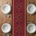 thumbnail image 4 of Table Runner 70 Inches Long for Kitchen Dining, Red Dresser Scarf Farmhouse, Dining Table Decorations for Wedding/Parties, Boho Vintage Ethnic Tribe Abstract Art Retro 13 x 70 In, 4 of 8