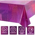 thumbnail image 3 of LAICAIW 8 Pack Iridescence Plastic Tablecloths Shiny Disposable Laser Rectangle Table Covers Holographic Foil Tablecloth Iridescent Party Decoration Birthday Bridal Wedding Christmas 54" x 108"(Pink, 3 of 7