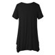 thumbnail image 3 of Camisas de Manga Corta para las Mujeres Casual V-Cuello Color Sólido Blusa, Poliéster Ligero Imprimir el Top para la Primavera Y el Verano Diario, Fiesta Y Trabajo, 3 of 4