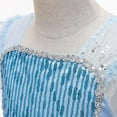 thumbnail image 5 of IBTOM CASTLE Girls Elsa Clothes Frozen Princess Fluffy Tulle Party Dress with Cape Christmas Halloween Carnival Cosplay Fancy Dress for Child 4-5 Years Blue, 5 of 8