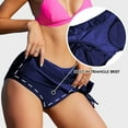 thumbnail image 4 of Attraco High Waisted Swim Skirt For Women Split Sporty Drawstring Skirted Swim Bottom with Built-in Panty, 4 of 7