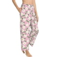 thumbnail image 2 of Uemuo Daisies Flowers Pattern Women's Wide Leg Palazzo Lounge Pants with Pockets Light Weight Loose Comfy Casual Pajama Pants-Small, 2 of 9