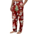thumbnail image 3 of Fabrcox Christmas Home Pajamas Bottoms for Men Christmas Tree Printed Drawstring Pj Pants with Pockets Casual Elastic Waist Straight Leg Lounge Bottoms, White L, 3 of 6