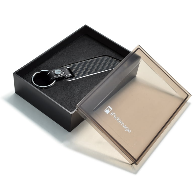 Dodge Charger Keychain - Black Leather With Carbon Fiber Look