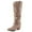 Taupe-new, variant on Pennysue Women's Knee-High Booties Brown Mid Chunky Heel Slouchy Boots With Side Zippers Boots 10M