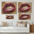 thumbnail image 4 of Designart 'Girl Lips Pink Lipstick and Sequins' Modern Print on Natural Pine Wood, 4 of 5