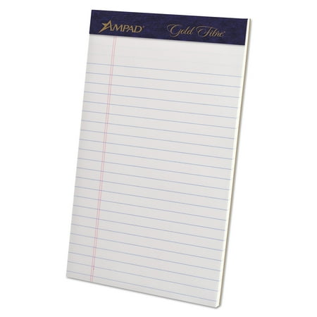 Ampad Gold Fibre Writing Pads Jr. Legal Rule 5 x 8 White 50 Sheets 4/Pack 20018