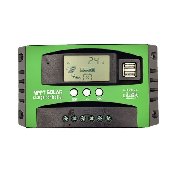 100A Mppt Solar Charge Controller Waterproof For 12V/24V Solar System Green