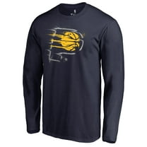 Men's Navy Indiana Pacers Splatter Logo Long Sleeve T-Shirt