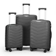 thumbnail image 4 of Zimtown 3 Piece Suitcases, PP Hard Shell Suitcase 20" 24" 28" Luggage Sets Double Wheels with TSA Lock, Dark Gray, 4 of 12