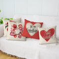 thumbnail image 6 of Valentines Day Pillow Covers 18x18 Inch Set of 4 Be Mine Valentines Love Hearts Throw Pillowcase Cushion Case Farmhouse Sofa Home Decorations Wedding Anniversary Decor, 6 of 6
