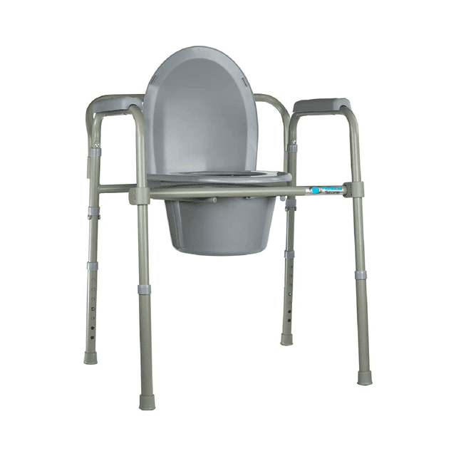 Silla Comodo Plegable 3 En 1 Aumento Ducha Para Baño inodoro gris mediano