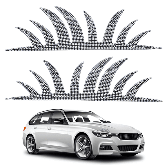 Rhinestone Car Headlight Sticker Eyelash 75x245x1.5mm diy