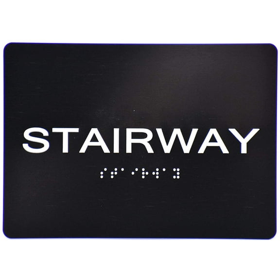 Stairway Sign -Black(Aluminium, Black/Silver,Size 5x7) The Sensation line