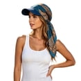 thumbnail image 2 of Womens Satin Visor Head Scarf, Tie Strap Square Sun Hat One Piece Design for Summer Party, 2 of 5