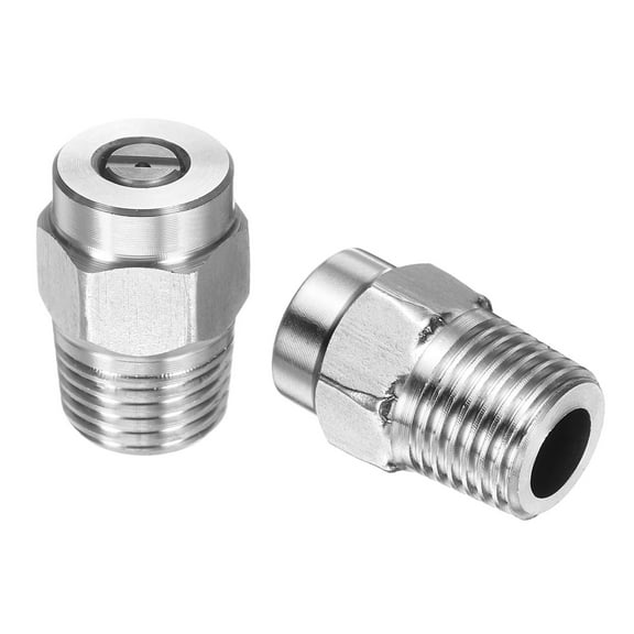 Uxcell 2pcs Surface Clean Tip 15 Degree 1/4 Inch NPT Male 1.07 Orifice 4000 PSI Stainless Steel Threaded Pressure Washer Spray Nozzles for Water gun Water Broom