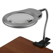 2.25x 5x Desktop LED Lamp Metal Hose Magnifier Magnifying Glass Clamp On Table Reading Loupe With Clamp For Jewelry Coin