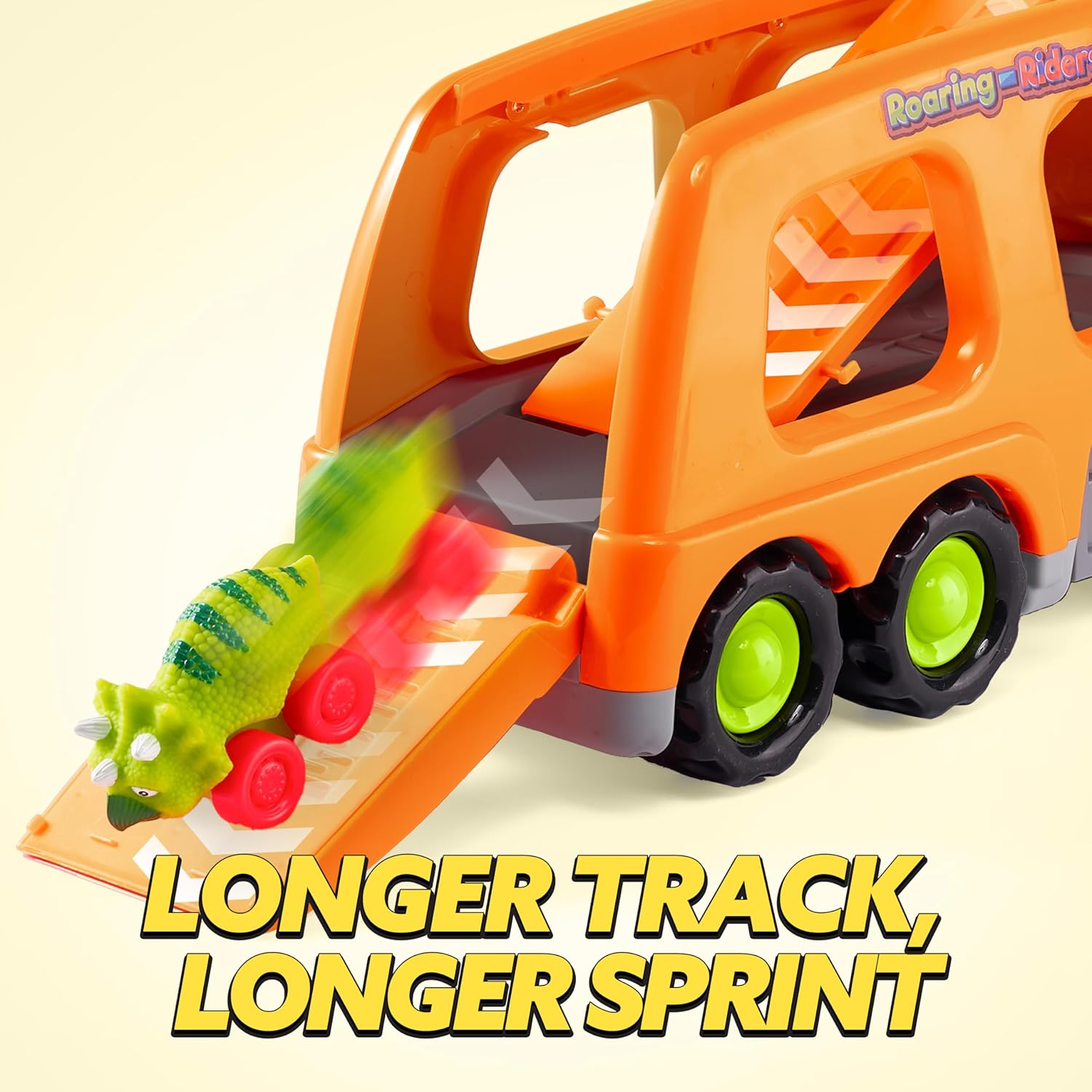 Joyfy Dinosaur Truck Toy with 6 Mini Cars, Lights & Sounds photo 4
