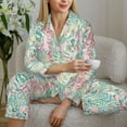 thumbnail image 6 of Honeii Watercolor Tiger print Women's Pajama Sets Long Sleeve Button Down Sleepwear Nightwear Soft Pjs Lounge Sets-Small, 6 of 7