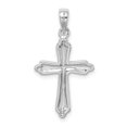 thumbnail image 3 of Auriga Fine Jewelry 925 Sterling Silver Rhodium-plated Striped Texture Cross Pendant for Women, 3 of 6