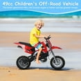 thumbnail image 5 of Seipouy 49cc 2-Stroke Kids Dirt Bike, Gas Powered Motocross Kids Mini Motorcycle, Off-Road Motorbike with Front & Rear Disc Brakes, Pull Start, 10-inch Anti-Slip Tires Mini Pocket Motorcycle 40KM/H, 5 of 10