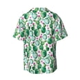 thumbnail image 2 of Vsdgher Cactus Plants Print Men's Wrinkle Free Untucked Cuban Shirt Business Casual Button Down Shirts Short Sleeve Shirt, 2 of 7