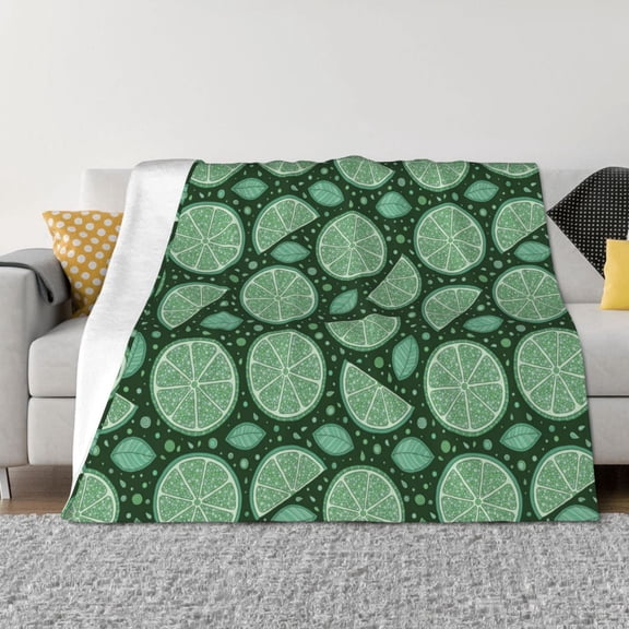 Throw Blanket for Couch - Cute Lime Green Soft Comfy Lightweight Cozy Warm Throw Blanket, Fuzzy Plush Flannel Blanket & Throws for Sofa and Bed All Season