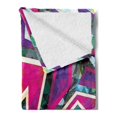thumbnail image 2 of Diamond Soft Flannel Fleece Blanket, Digital Diamond Motifs with Diagonal Technique Effects Pop Art Style Print, Cozy Plush for Indoor and Outdoor Use, 50" x 60", Pink Yellow Green, by Ambesonne, 2 of 5