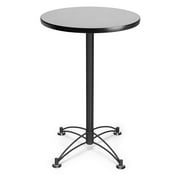 OFM Model CBLT24RD 24" Round Cafe Height Table, Gray Nebula with Black Base