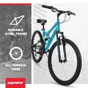 Huffy 24 Trail Runner Mountain Bike, Fits Riders 58” - 70”, Teal, Adult, Womens