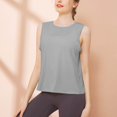 thumbnail image 4 of Yuzhih Cropped Tank Tops for Women Crewneck Sleeveless Athletic Gym Blouses Loose Yoga Workout Tank Shirts, 4 of 7