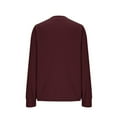 thumbnail image 3 of Qetyuw Noched V Neck Sweatshirts for Women Long Sleeve Waffle Knit Shirts Casual Button Up Sweatshirt Fall Basic Pullover, 3 of 8