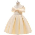 thumbnail image 2 of HAWEE Robe de Demoiselle d'Honneur pour Petite Fille, Nœud, Pageant, Fête, Mariage, Robes Formelles, Bal, Robes de Soirée pour 3-8 Ans, 2 of 7