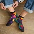 thumbnail image 3 of Fuzoiu Vibrant Abstract Flow Print Adult Socks, Crew Moisture-wicking Socks, Unisex Cushion Crew Socks,Casual Sports Ankle Socks, 3 of 7