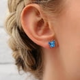 thumbnail image 3 of Bestyle Blue Topaz Crystal Butterfly Earring Studs Cute Shiny Pure 925 Sterling Silver Birthstone Earrings for Granddaughter Niece Sister - December, 3 of 9