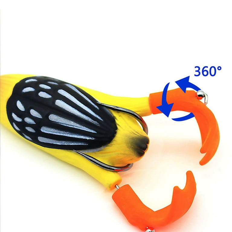 3D Duck Topwater Fishing Lure Plopping and Splashing Feet Soft Fishing  Tackle Duckling Floating Artificial Bait 360° Rotating Flippers for Fishing  Durable 2 