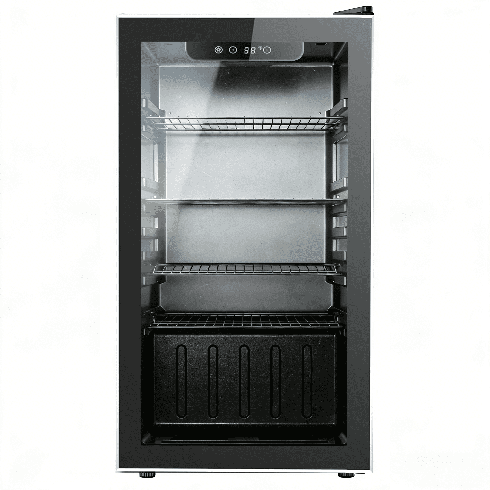 Auseo 126 Can Beverage Refrigerator and Cooler with Glass Door for Home/Office/Bar,19.29 in D, 30.79 in H,Black