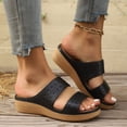 thumbnail image 6 of LOVZFMLL Wedge Sandals for Women Two Straps Slip On Open Toe Comfort Walking Clogs with Arch Support Casual Summer Beach Vacation Shoes Black 6, 6 of 7