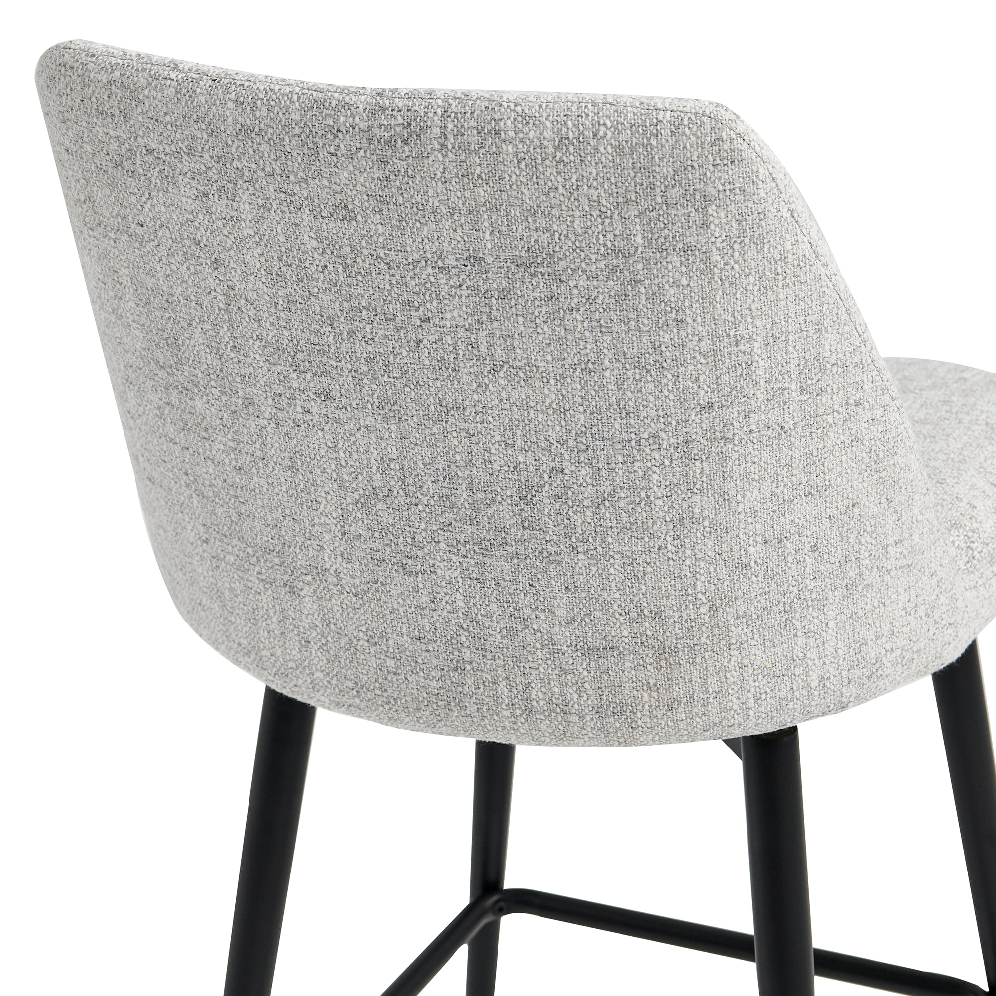 Spruce & Spring Counter Height Swivel Barstool with Curved Back and Metal Legs Set of 3, Cloud Fabric