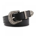 thumbnail image 2 of Women Leather Belts Ladies Vintage Western Design Waist Belt for Pants Jeans Dresses,108cm,Black, 2 of 5