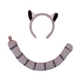 thumbnail image 2 of Runquan Plush Raccoon Ears and Tail Set Fancy Dress Costume Dressing up Hair Clip Animal, 2 of 4