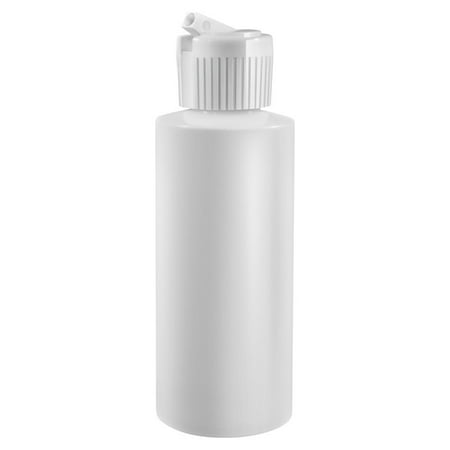 2 Oz Plastic Cylinder Bottles with Flip Top Pour Spout, Pack of