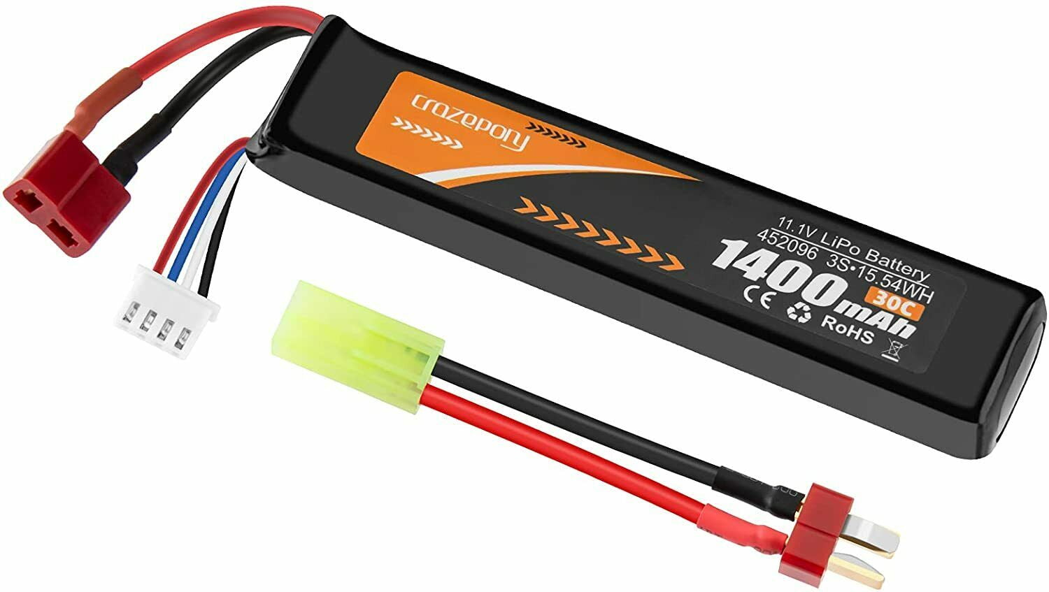 8.4V 1600-2200mAh NiMH Premium Airsoft AEG Battery packs with custom connector 