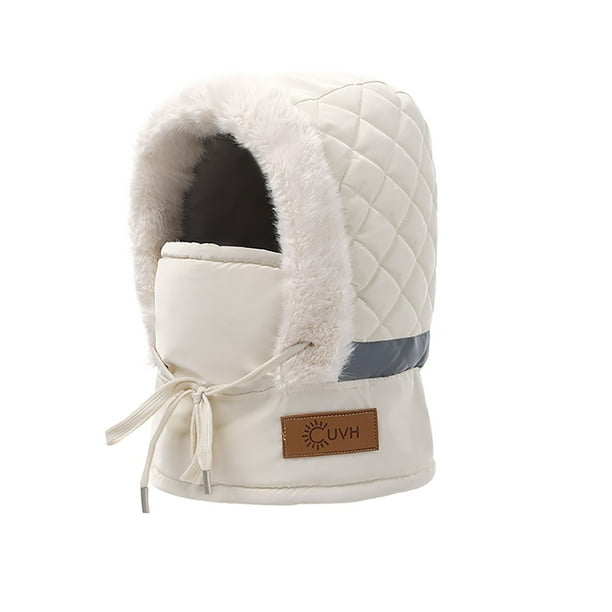 Gorros de lana de invierno cálidos con protección auditiva Lei Feng para hombre y mujer, para ciclismo y esquí al aire libre, resistentes al frío, con mascarilla y bufanda integradas.