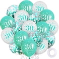 thumbnail image 2 of Globos de Fiesta UniBirthLon 18 Piezas 30º Cumpleaños Azul y Blanco, 2 of 6