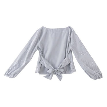 MERSARIPHY Women Long Sleeve Wrap Asymmetrical Long Blouse Shirt ...